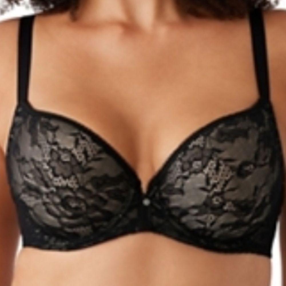 wacoal lace finesse t-shirt bra style number 853201 black 36ddd